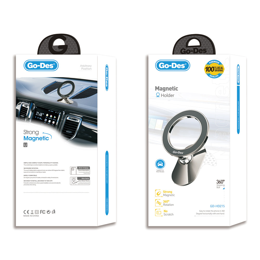 Go Des GD-HD215 Magnetik M-safe 360 Derece Dönebilen Oynar Başlıklı Araç İçi Telefon Tutucu Go Des GD-HD215 Magnetik M-safe 360 Derece Dönebilen Oynar Başlıklı Araç İçi Telefon Tutucu